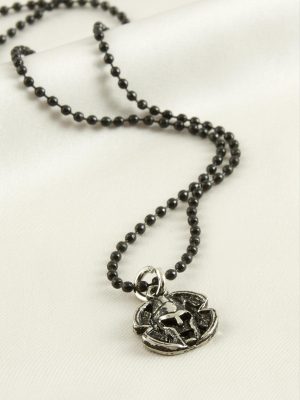 Mifer Top Zincirli Erkek Kolye-Siyah