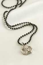 Kuru Kafa Top Zincirli Erkek Kolye-Siyah - Görsel 2