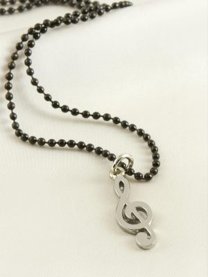 Çapa Top Zincirli Erkek Kolye-Siyah