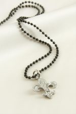 Çapa Top Zincirli Erkek Kolye-Siyah - Görsel 2