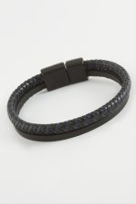 Mıknatıslı Orjinal Deri Bileklik-Lacivert - Görsel 2