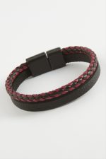 Mıknatıslı Orjinal Deri Bileklik-Siyah - Görsel 2