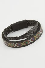 Mıknatıslı Orjinal Deri Bileklik-Siyah - Görsel 2