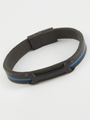 Anahtar Mıknatıslı Suni Deri Bileklik-Siyah