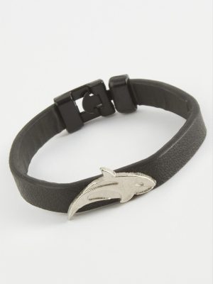 Yunus Kaliteli Suni Deri Bileklik-Siyah
