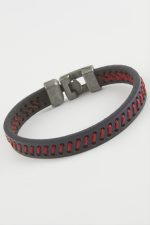 İpli Kaliteli Suni Deri Bileklik-Siyah - Görsel 2