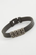 Yıldız Kaliteli Suni Deri Bileklik-Siyah - Görsel 2