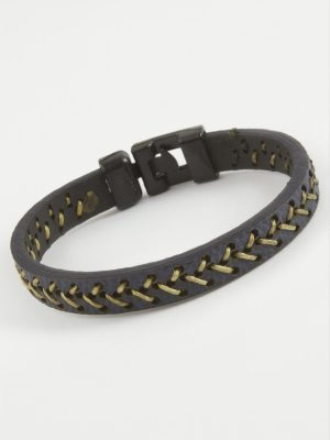 İpli Kaliteli Suni Deri Bileklik-Lacivert