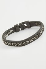 İpli Kaliteli Suni Deri Bileklik-Siyah