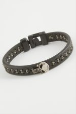 Kuru Kafa Kaliteli Suni Deri Bileklik-Siyah