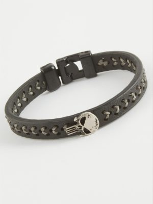 Kuru Kafa Kaliteli Suni Deri Bileklik-Siyah