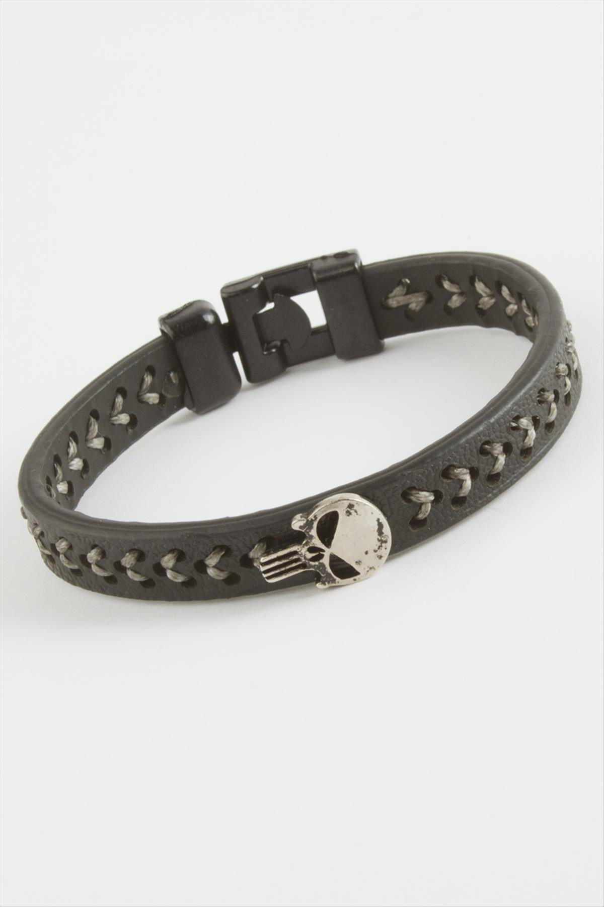 1206666_kuru-kafa-kaliteli-suni-deri-bileklik-9157-4.jpg Kuru Kafa Kaliteli Suni Deri Bileklik-Siyah - Görsel 2