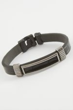 Çerçeve Kaliteli Suni Deri Bileklik-Siyah