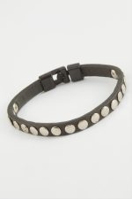 Düğmeli Kaliteli Suni Deri Bileklik-Siyah - Görsel 2