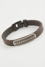 Noktalı Kaliteli Suni Deri Bileklik-Kahverengi