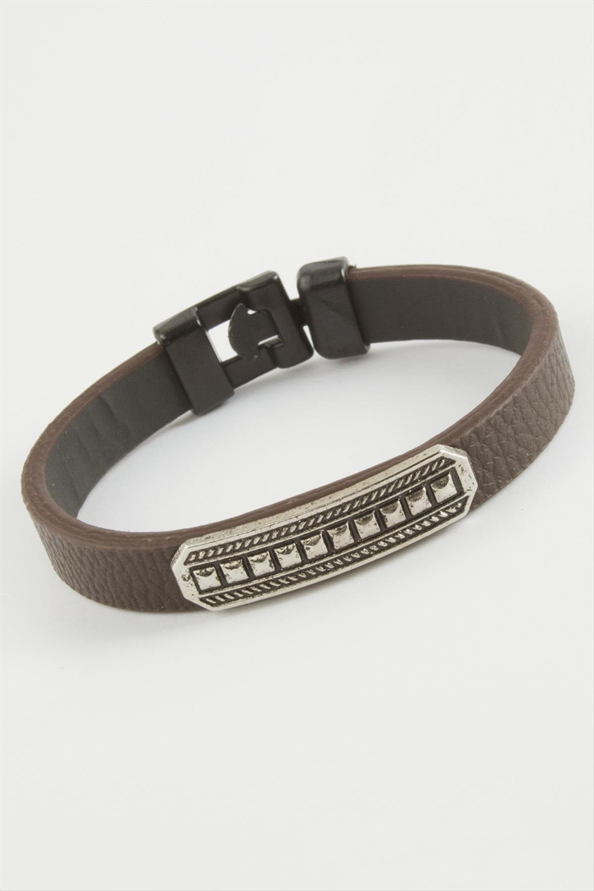 1206676_noktali-kaliteli-suni-deri-bileklik-b-ae49.jpg Noktalı Kaliteli Suni Deri Bileklik-Kahverengi - Görsel 2