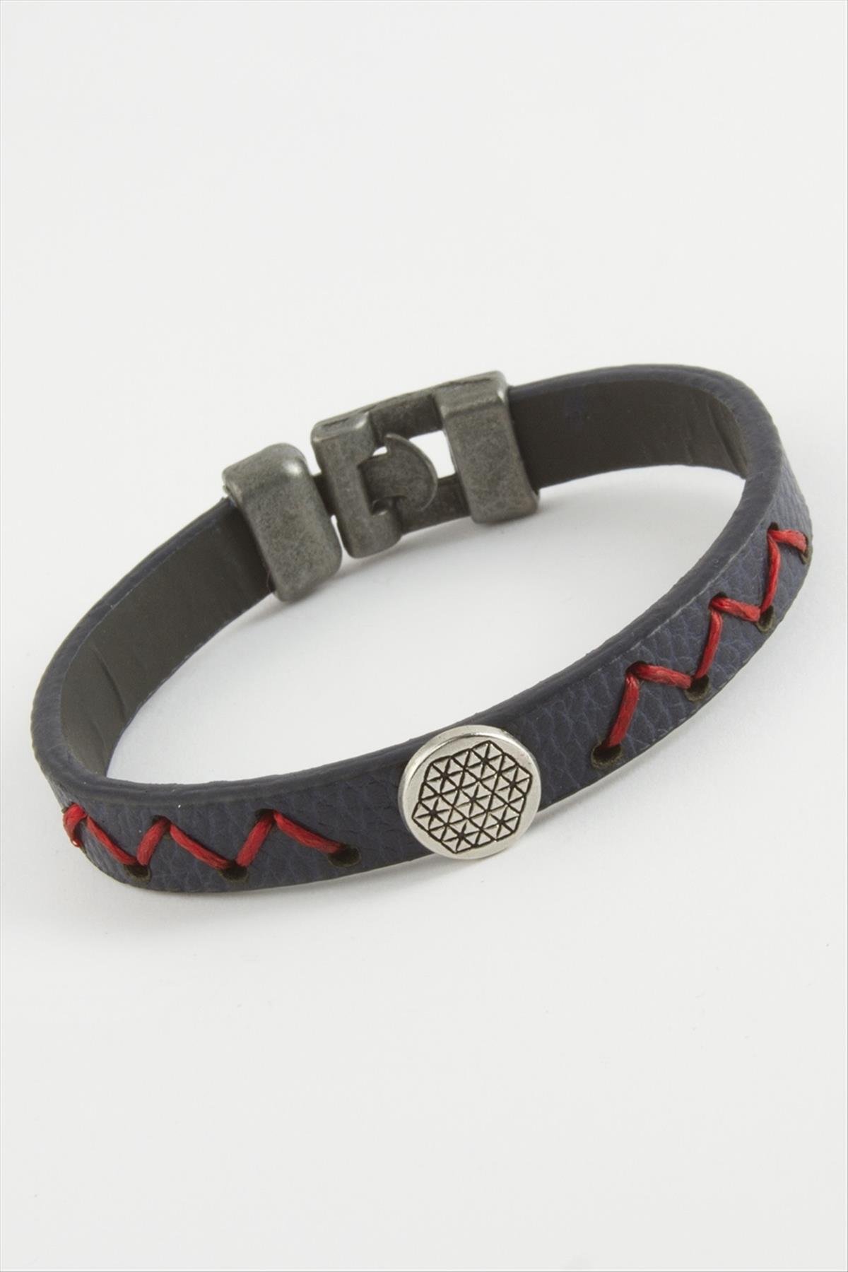 1206678_zemin-desenli-kaliteli-suni-deri-bilek-2-8cdb.jpg Zemin Desenli Kaliteli Suni Deri Bileklik-Lacivert - Görsel 1