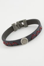 Zemin Desenli Kaliteli Suni Deri Bileklik-Lacivert - Görsel 2