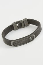 Kuru Kafa Kaliteli Suni Deri Bileklik-Siyah - Görsel 2