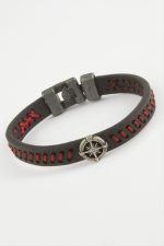 Pusula Kaliteli Suni Deri Bileklik-Kırmızı - Görsel 2