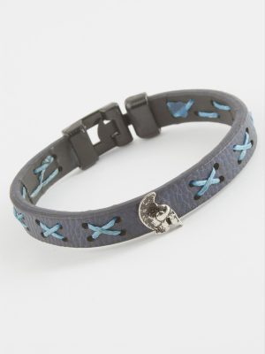 Mifer Kaliteli Suni Deri Bileklik-Lacivert