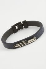 Hançer Kaliteli Suni Deri Bileklik-Lacivert - Görsel 2