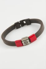 Dümen Kaliteli Suni Deri Bileklik-Kahverengi - Görsel 2