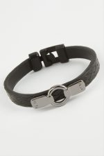 Halka Kaliteli Suni Deri Bileklik-Siyah - Görsel 2