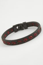 Üçgen İpli Kaliteli Suni Deri Bileklik-Siyah - Görsel 2