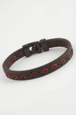 Üçgen İpli Kaliteli Suni Deri Bileklik-Siyah