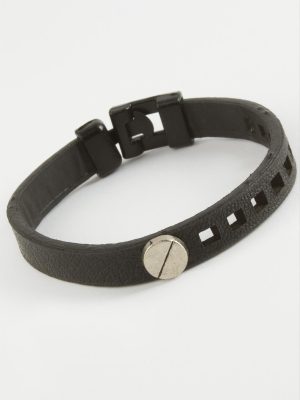 Vida Kaliteli Suni Deri Bileklik-Siyah