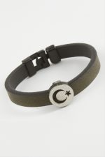 Ay Yıldız Kaliteli Suni Deri Bileklik-Yeşil