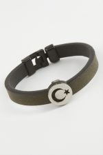 Ay Yıldız Kaliteli Suni Deri Bileklik-Yeşil - Görsel 2