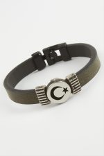 Ay Yıldız Kaliteli Suni Deri Bileklik-Yeşil - Görsel 2