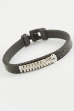 Fermuar Kaliteli Suni Deri Bileklik-Siyah - Görsel 2