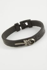 Tuğra Kaliteli Suni Deri Bileklik-Siyah - Görsel 2