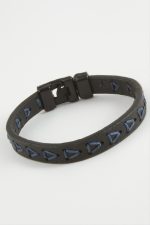 Üçgen Kaliteli Suni Deri Bileklik-Siyah - Görsel 2