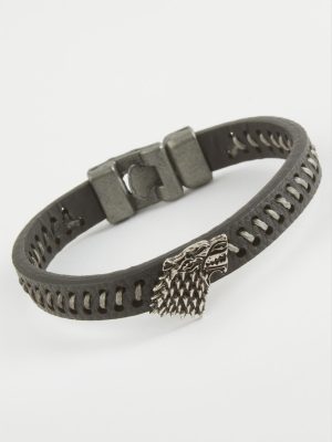 Noktalı Kaliteli Suni Deri Bileklik-Siyah