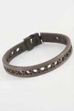 Noktalı Kaliteli Suni Deri Bileklik-Gri - Görsel 2