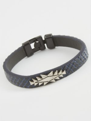 Yıldız Kaliteli Suni Deri Bileklik-Lacivert