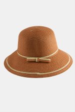 Fiyonglu Hasır Şapka-Kiremit - Görsel 2