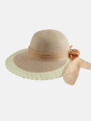 Fiyonglu Hasır Şapka-Kiremit