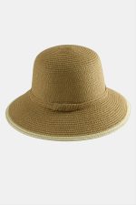 Hasır Plaj Şapkası-Kahverengi - Görsel 2