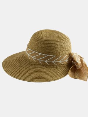 Fiyonglu Hasır Şapka-Bej