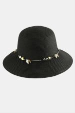 Deniz Kabuğu Hasır Şapka-Siyah - Görsel 2