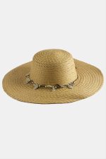 Üçgen Deniz Kabuğu Hasır Şapka-Kahverengi - Görsel 2