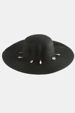 Deniz Kabuğu Hasır Şapka-Siyah - Görsel 2