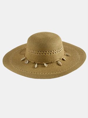 Deniz Kabuğu Hasır Şapka-Siyah