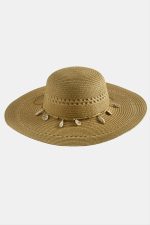 Deniz Kabuğu Hasır Şapka-Krem