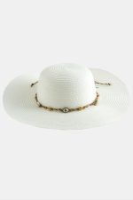 Göz Örme Zincir Hasır Şapka-Beyaz - Görsel 2
